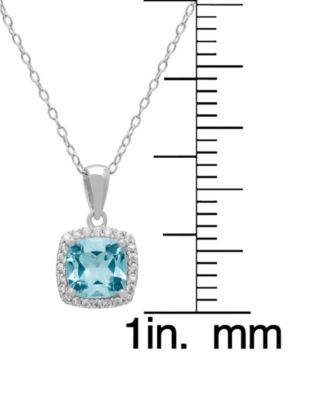 2-Pc. Blue Topaz (4-1/2 ct. t.w.) and White Topaz (0.64 ct. t.w.) Pendant Necklace & Matching Earrings Set in Sterling Silver