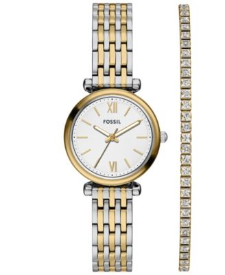 Women's Carlie Three-Hand Two-Tone Stainless Steel Watch Set, 28mm