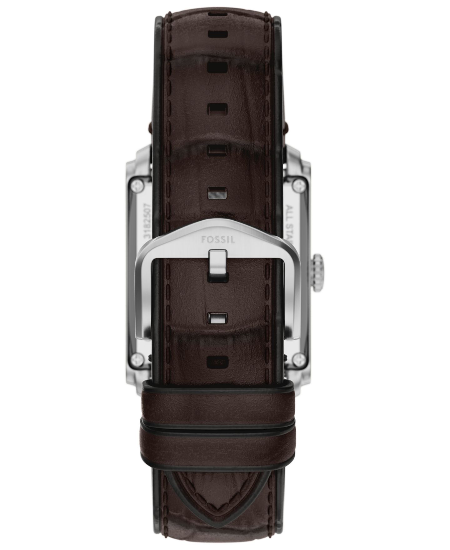 Мужские часы Fossil Carraway Automatic Brown Croco Leather Watch, 30mm — фото 2