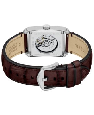 Men's Carraway Automatic Brown Croco Leather Watch, 30mm