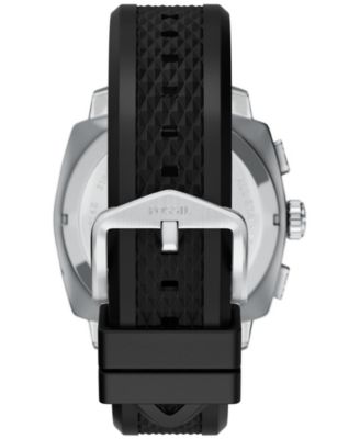 Men's Machine Chronograph Black Silicone Watch, 44mm