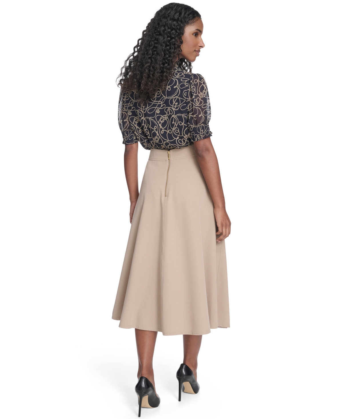 Tommy Hilfiger Women's A-line Circle Skirt In Brown