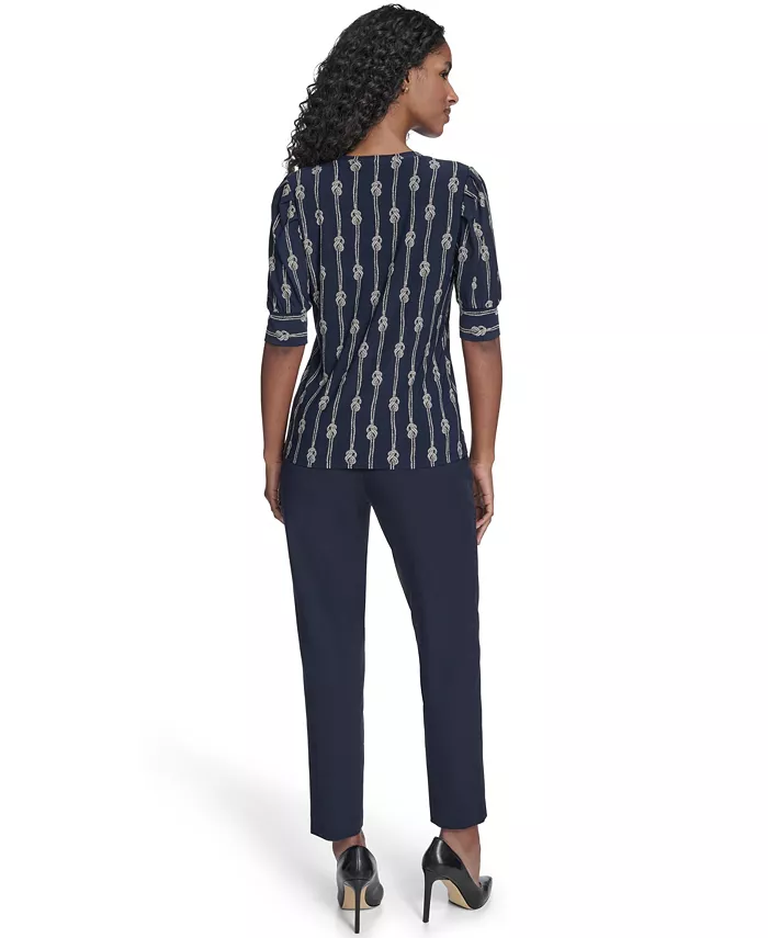 Women's Rope Knot Short Sleeve Crewneck Top - thumbnail 6