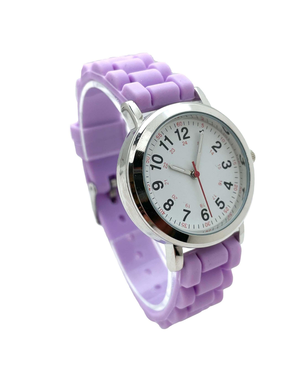 Olivia Pratt Lavender Easy Read Medical Professionals Silicone Band Women Watch