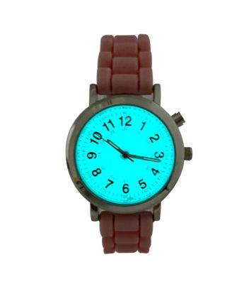 Pink Luminous Dial Easy Read Medical Professionals Silicone Band Women Watch