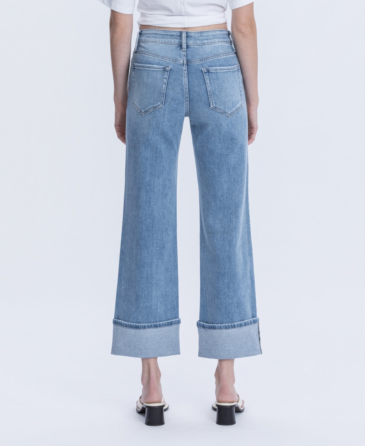 Flying Monkey Women's High Rise Slim Wide Leg Jeans