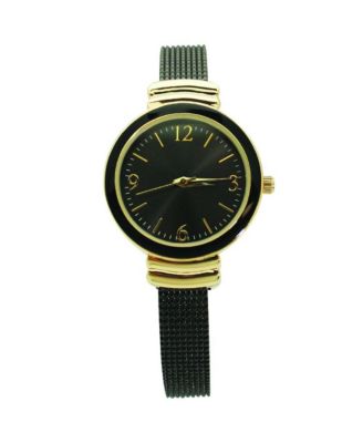 Black Gold Every Day Textured Metal Bangle Watch