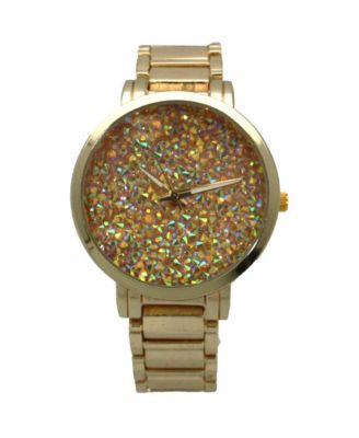 Yellow Gold Sparkling Face Women Watch