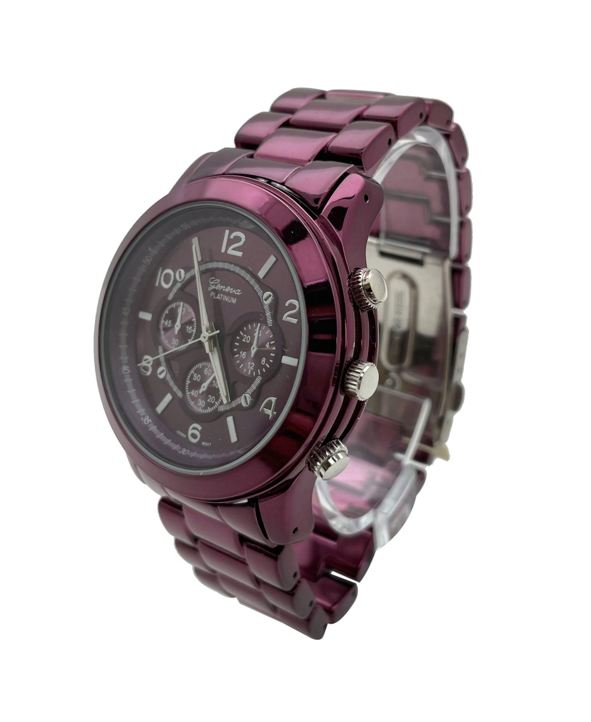 Olivia Pratt Purple Metallic Bold and Bright Boyfriend Women Watch