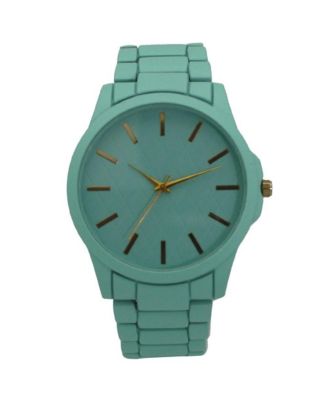 Teal Solid Color Large Face Women Watch