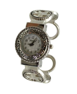 Silver Circles Shape Bangle Women Watch