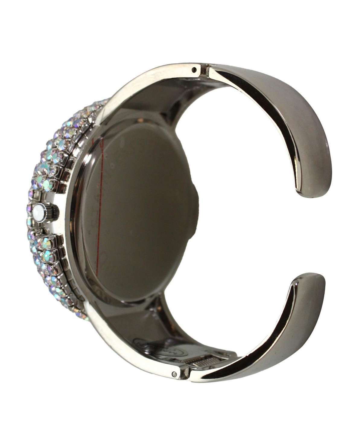 Olivia Pratt Silver Sparkle Rhinestones Chunky Bangle Women Watch