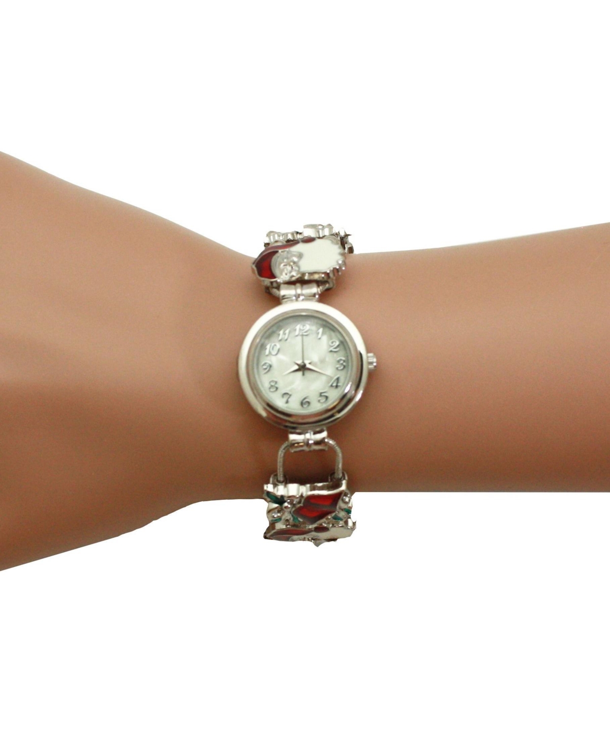 Olivia Pratt Silver Delicate Christmas Themed Women Bracelet Watch