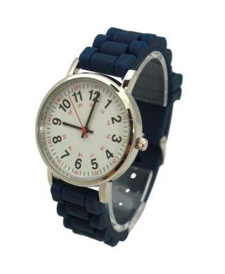 Navy Solid Silicone Bold Numbers Women Watch