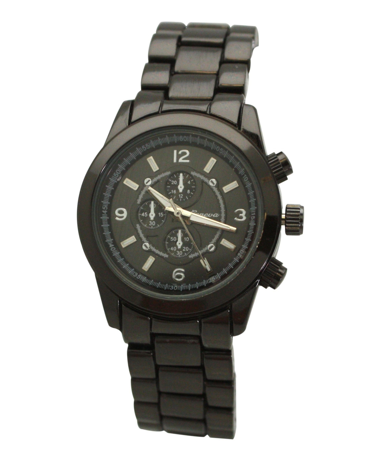 Olivia Pratt Gunmetal Womens Classic 3-dial Metal Watch