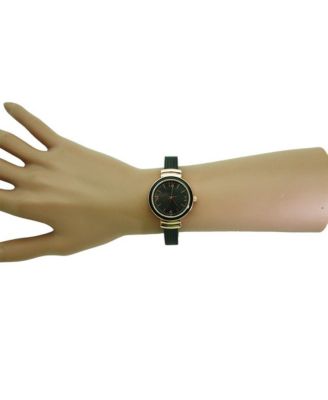 Black Rose Gold Every Day Textured Metal Bangle Watch