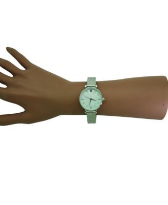 Silver Every Day Textured and Rhinestone Metal Bangle Watch