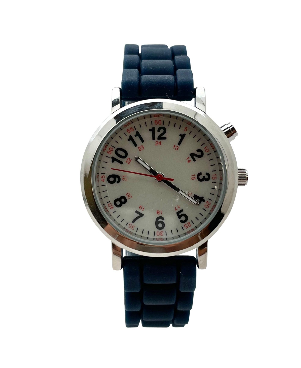 Olivia Pratt Navy Luminous Dial Easy Read Medical Professionals Silicone Band Women Watch