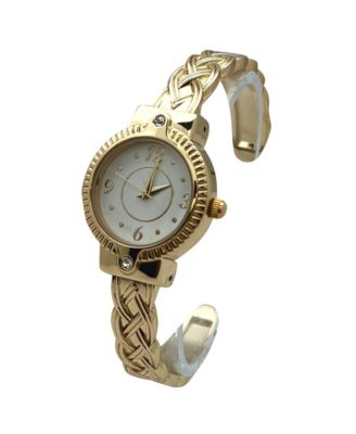 Bright Metallic Elegant Cuff Women Watch, Gold