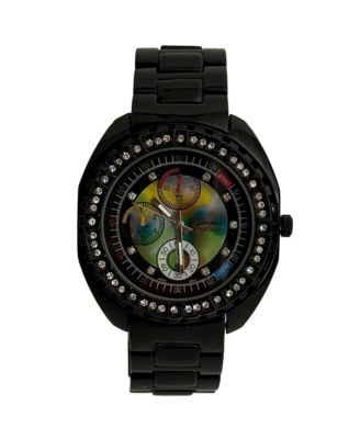 Black and Rhinestones Bezel Women Watch