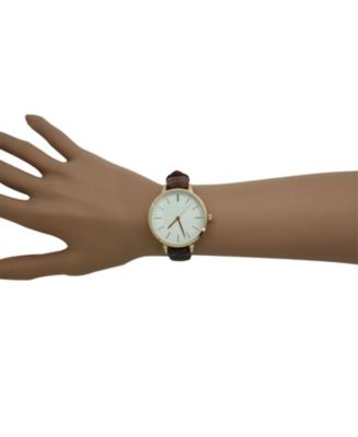 Brown Snake Print Leather Strap Watch