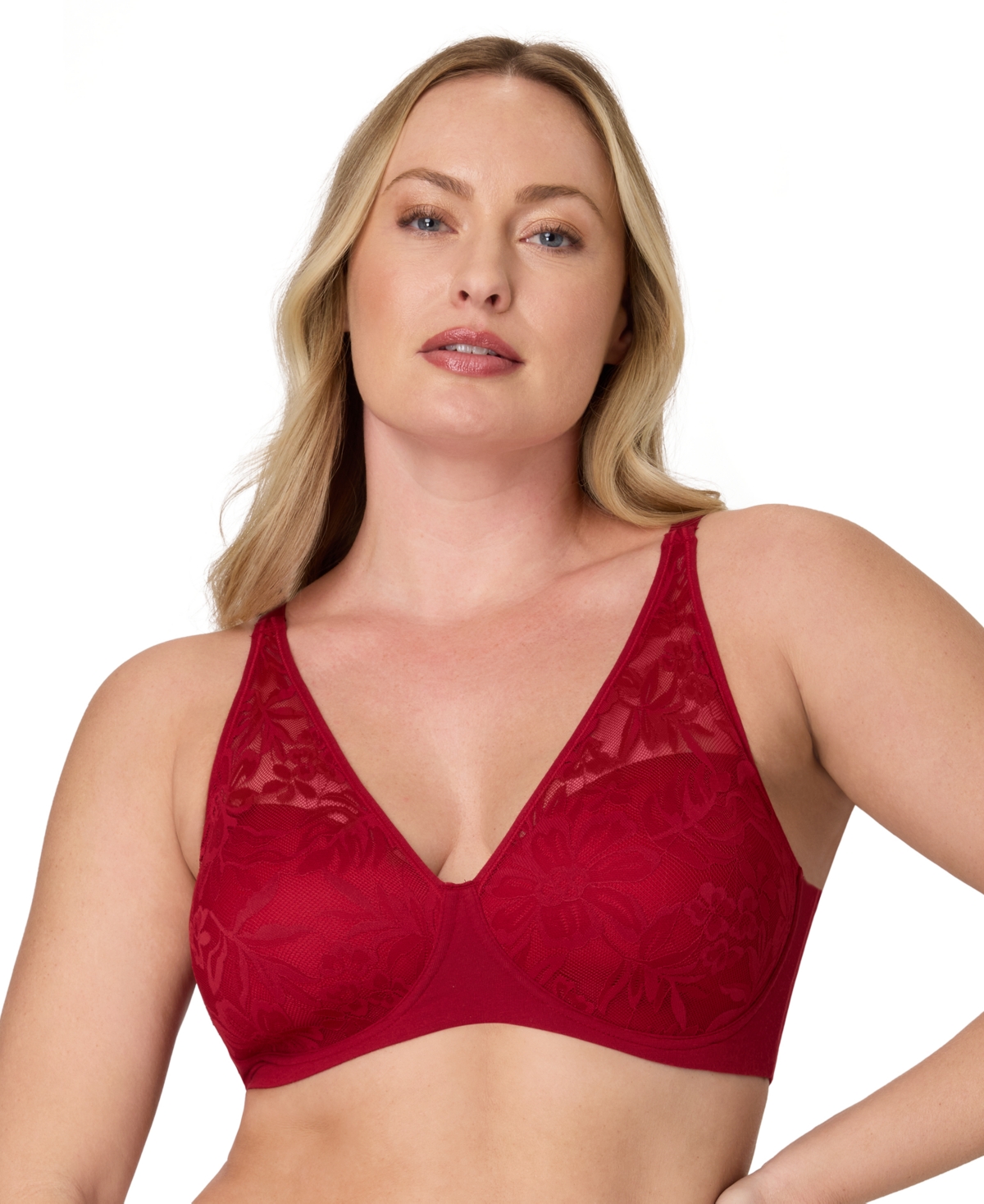 Bali Women's Breathe Wireless T-shirt Bra Df7594 In Red