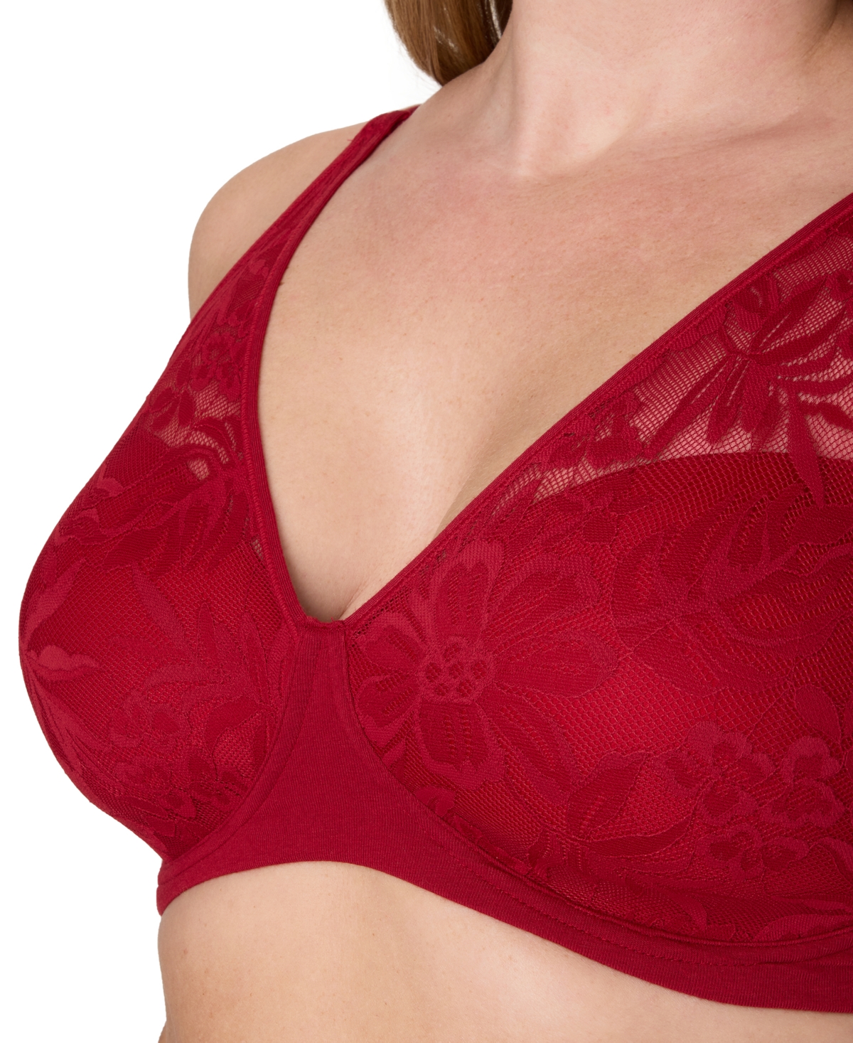 Bali Women's Breathe Wireless T-shirt Bra Df7594 In Red
