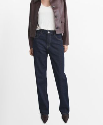 MANGO - Women's Miami Medium-Rise Straight-Fit Jeans