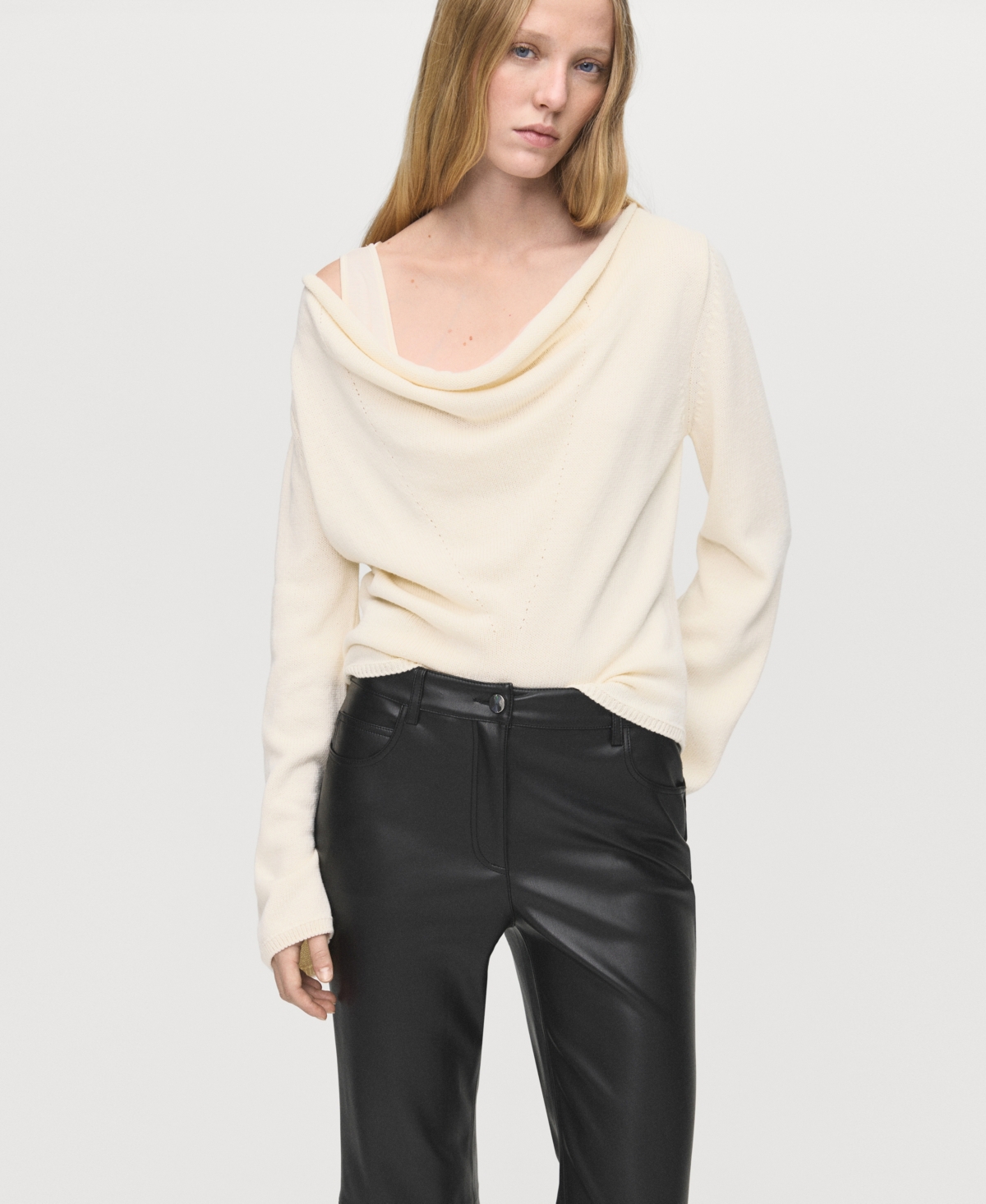 Mango Women's Leather-Effect Skinny Pants