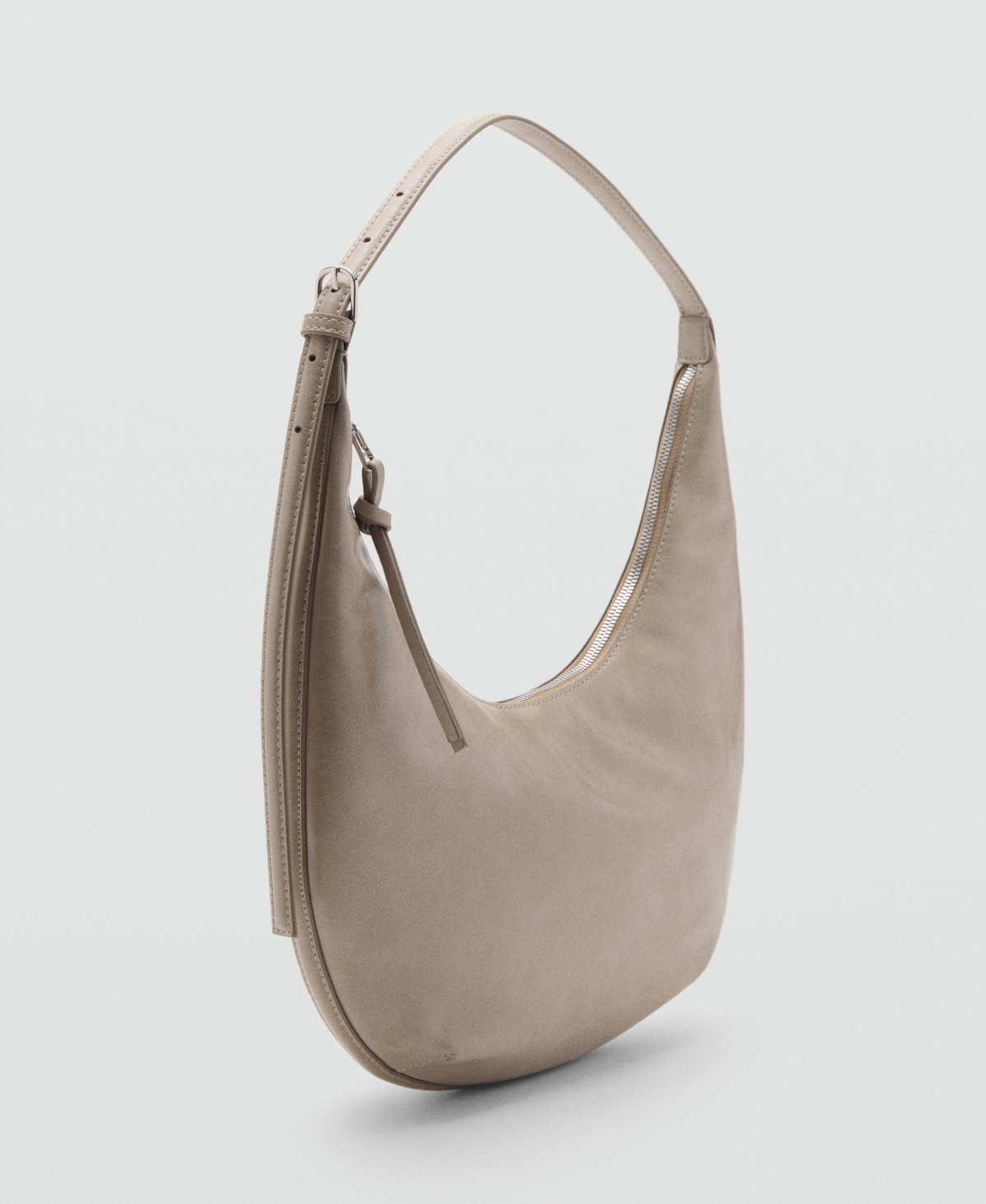 Mango Women's Pebbled Effect Medium Oval Bag
