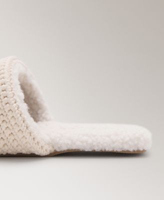 Women's Sherpa Lined Crochet Mule Slippers