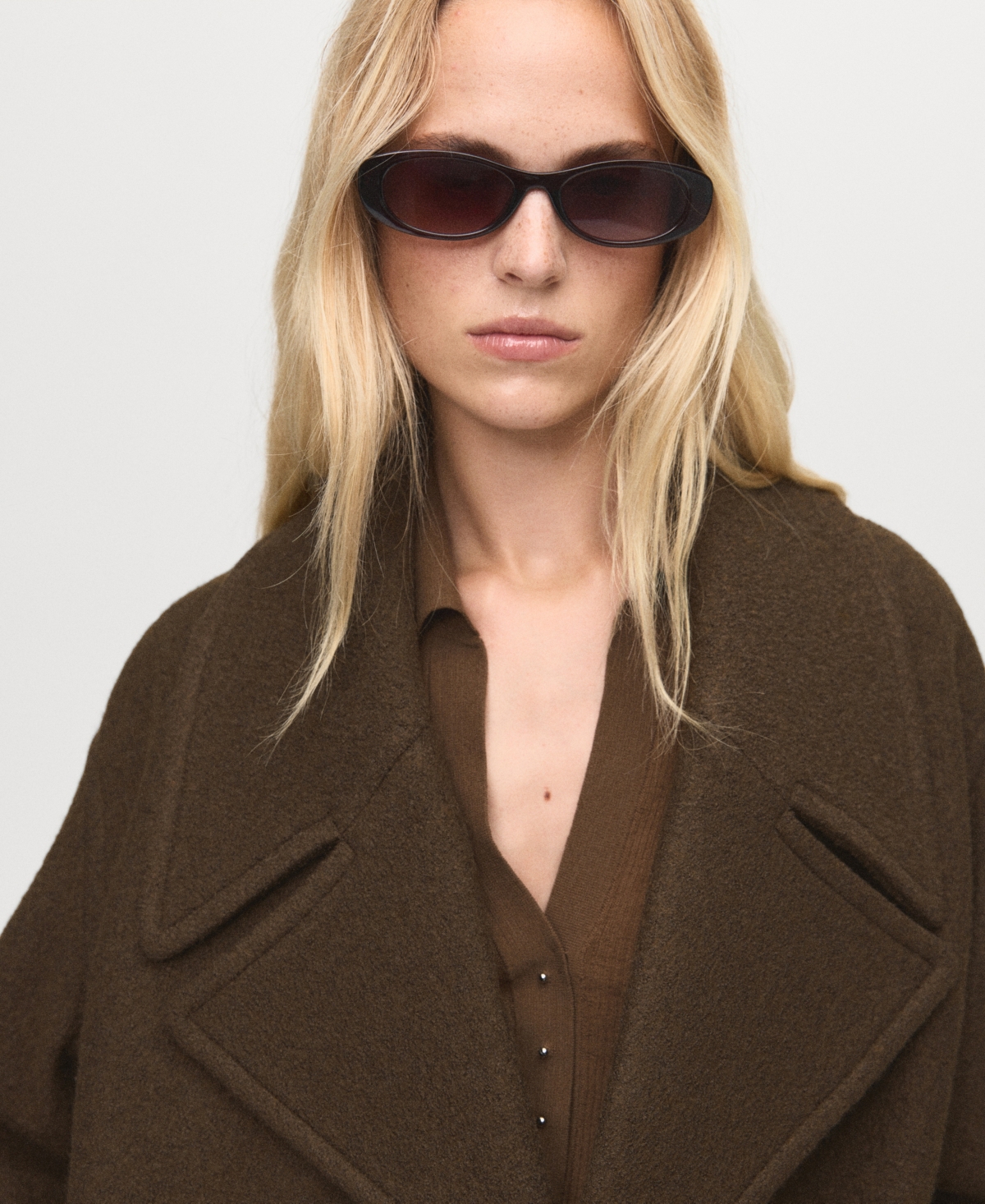 Mango Women's Maxi Lapels Oversized Wool Coat In Brown