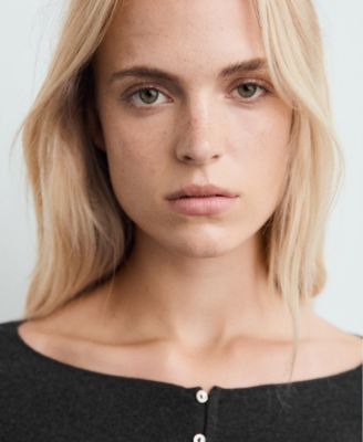 Women's Boat Neck Buttoned Cardigan