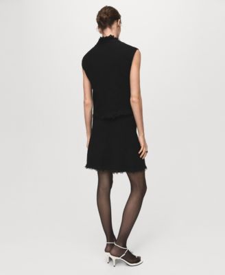 Women's Frayed Hem Tweed Skirt