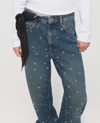 Women's Eyelet-Detail Balloon Jeans