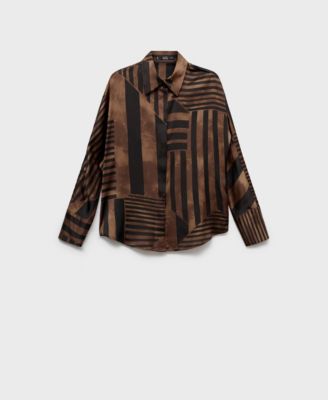 Women's Striped Satin Blouse