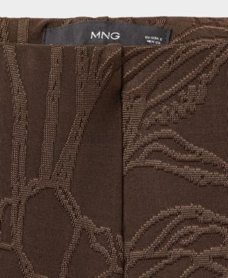 Women's Jacquard Floral-Print Straight Pants