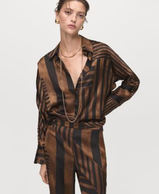 Women's Satin Striped Pants