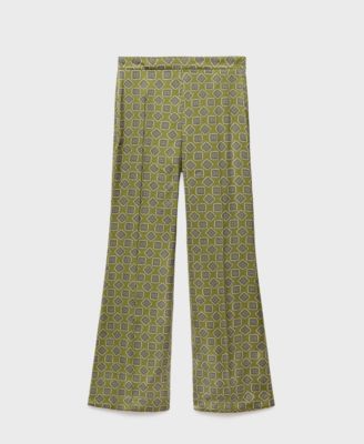 Women's Geometric-Print Satin Pants