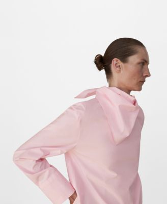 Women's Handkerchief Detail Poplin Blouse