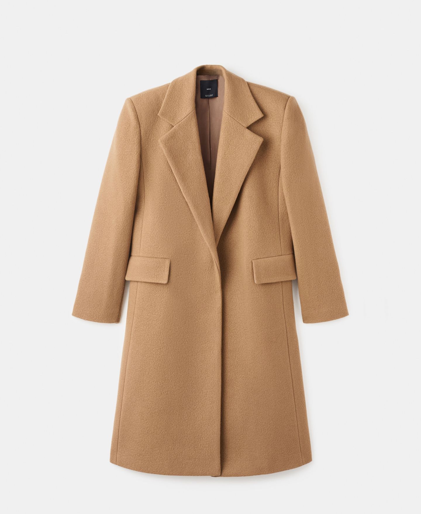 Женское пальто Mango Lapels Wool, цвет: Средний коричневый — фото 3