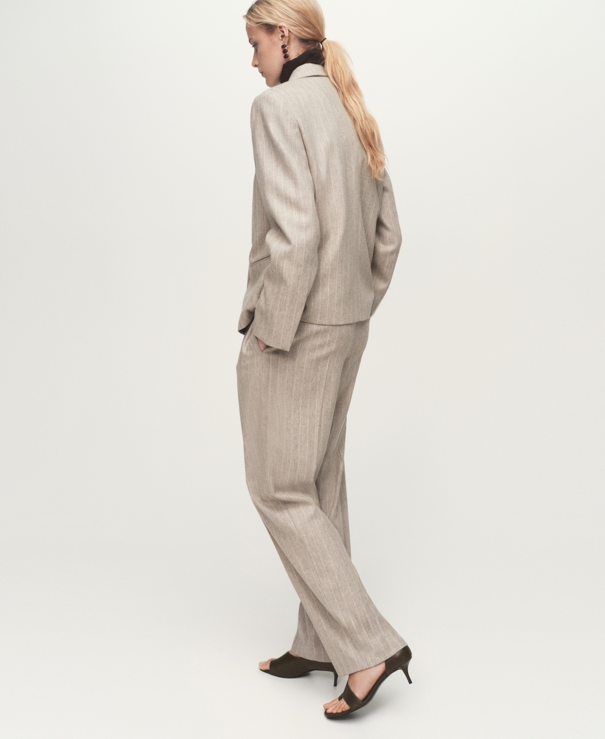 Mango Women's Pinstripe Wool Suit Pants