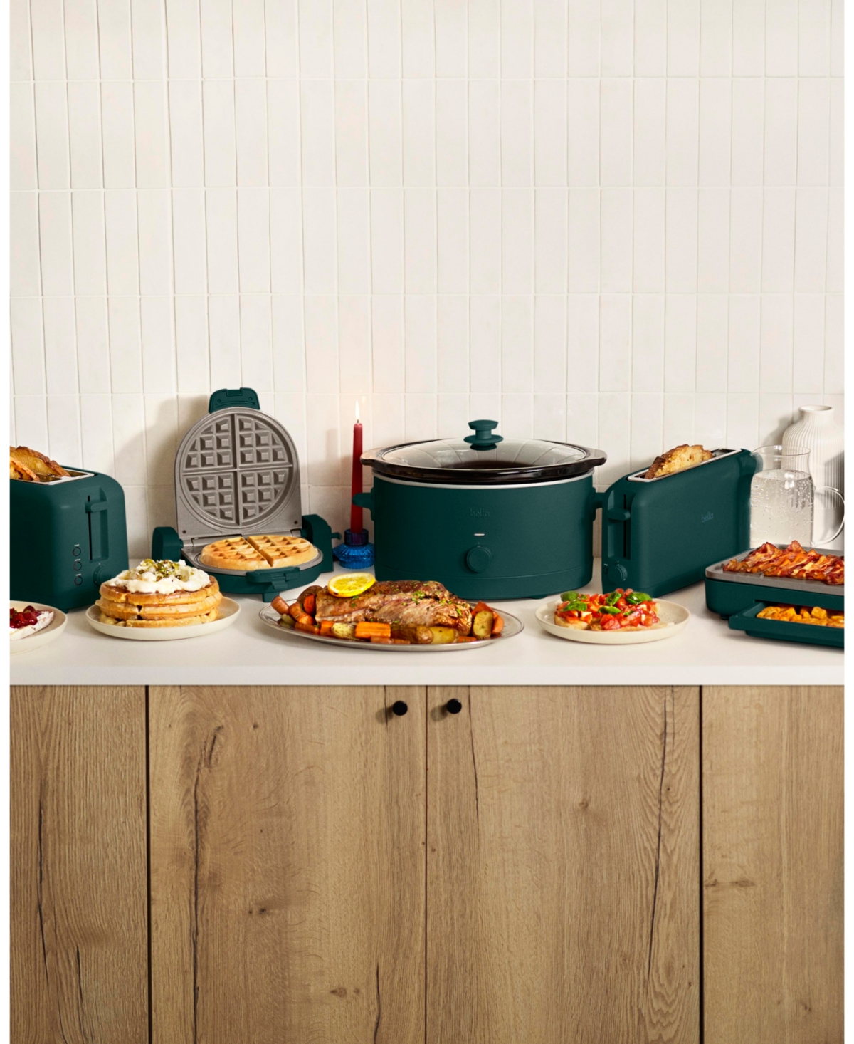 Bella 2-Slice Wide-Slot Slim Toaster, Forest Green