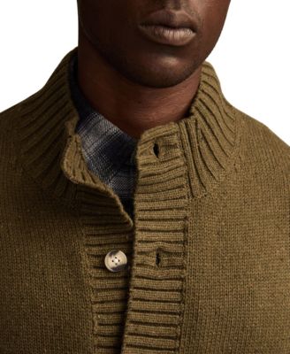 Men's Button Down Mock Neck Cardigan