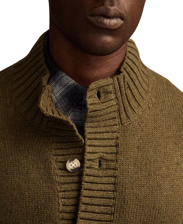 Men's Button Down Mock Neck Cardigan - thumbnail 8