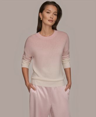 Women's Long Sleeve Wool Cashmere Blend Dye Dip Sweater