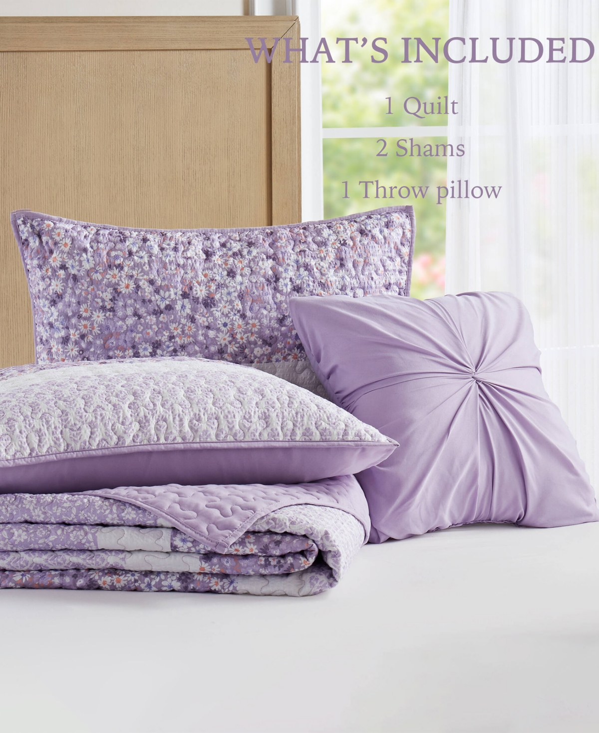 Madison Park Caralie Seersucker 4 Piece Quilt Set, Full/queen In Purple