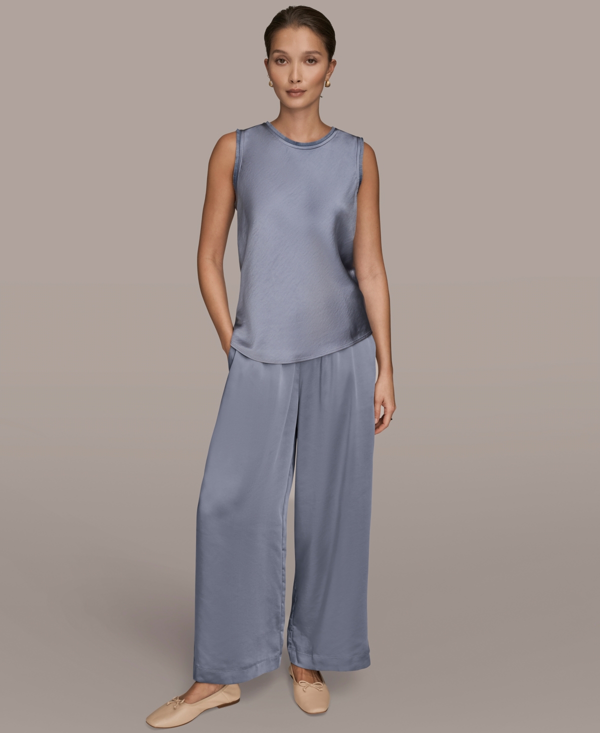 Donna Karan Weekend Women's Sleeveless Tank Top In Gray