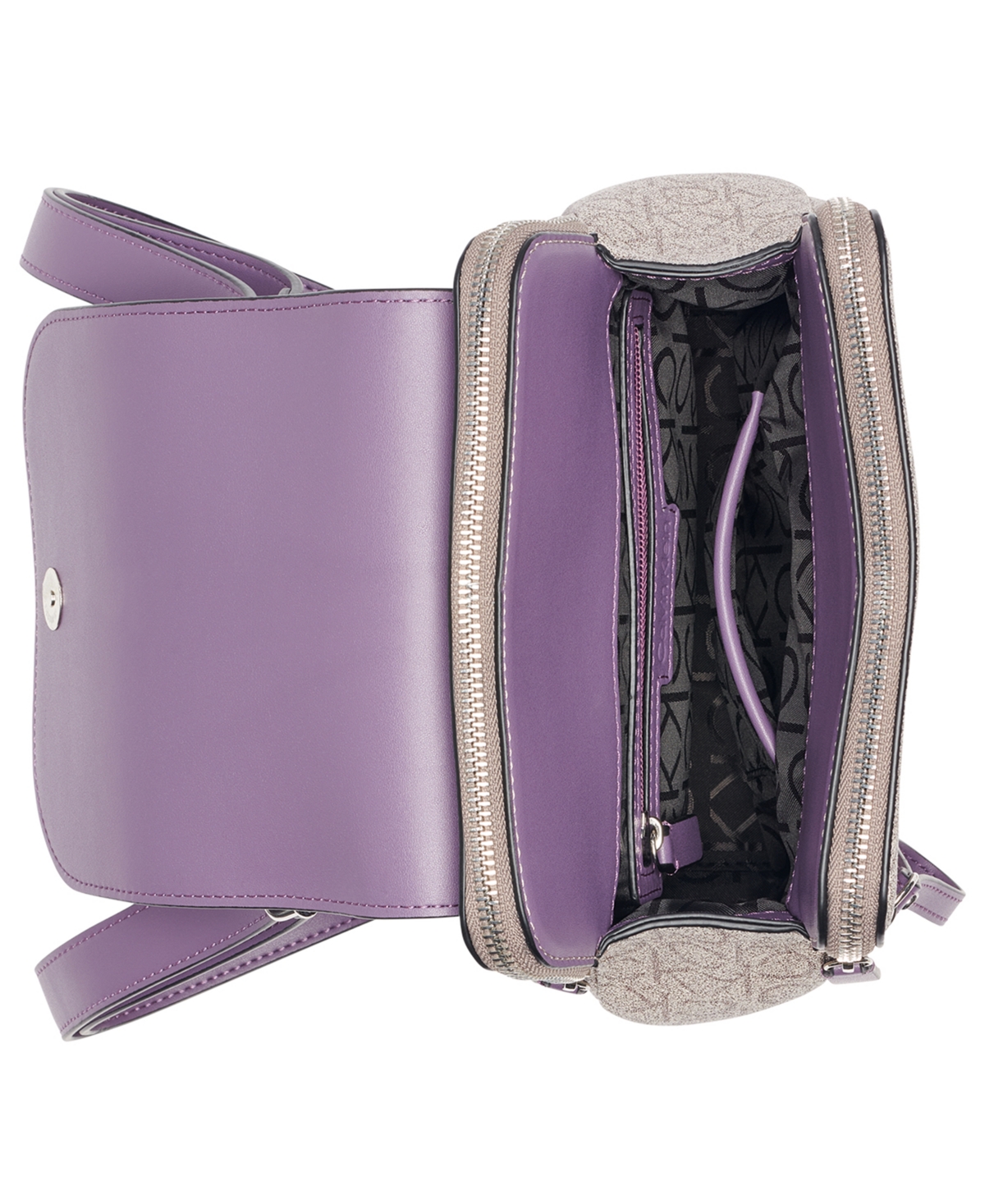 Calvin Klein Garnet Signature Triple Compartment Backpack In Animal Print