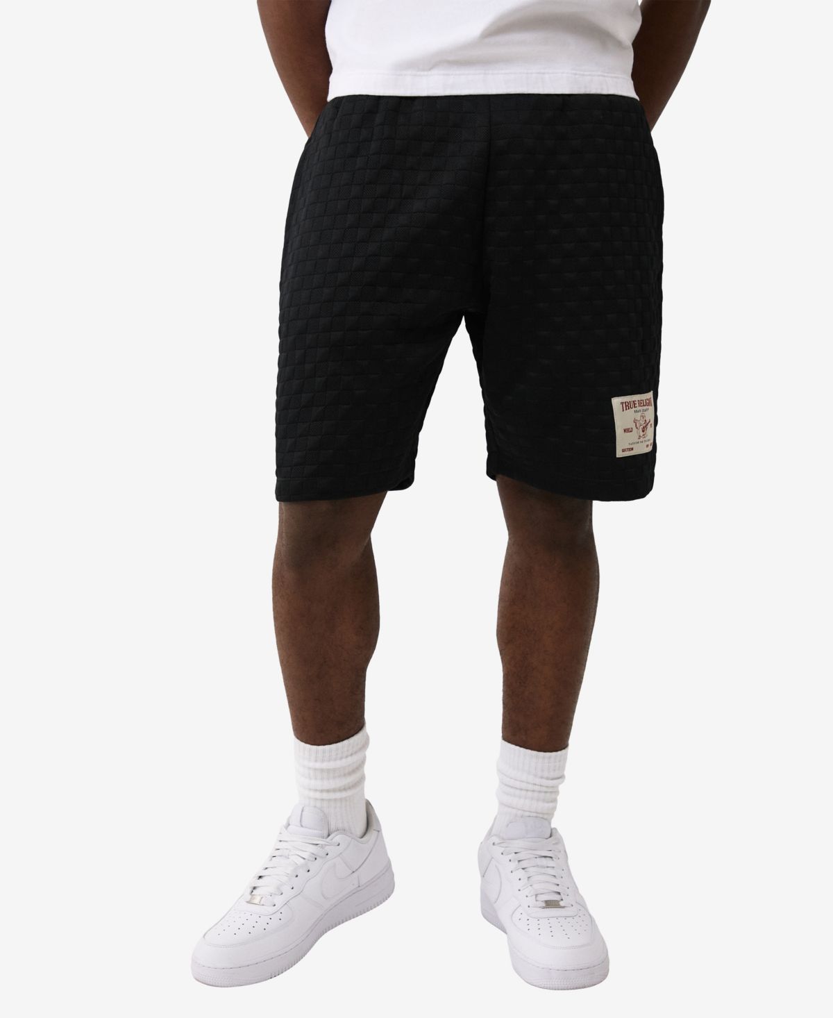 Мужские клетчатые стеганые шорты